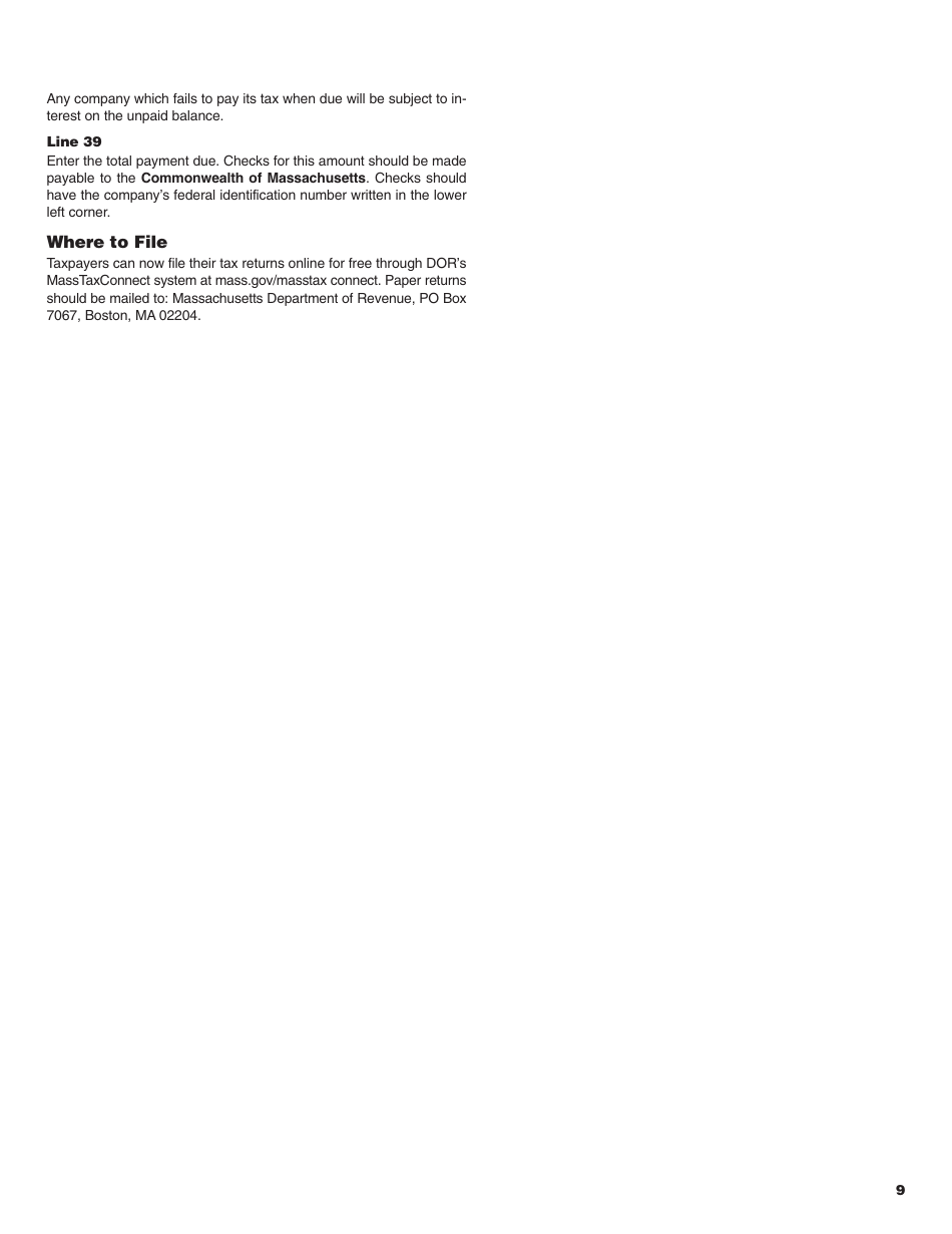 Instructions for Form M-990T Unrelated Business Income Tax Return - Massachusetts, Page 9