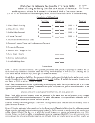 Document preview: Form DTE140M-W2 Worksheet for Renewal or Renewal With a Decrease Levies - Ohio