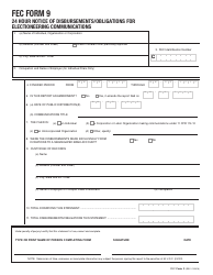 FEC Form 9 24 Hour Notice of Disbursements/Obligations for Electioneering Communications