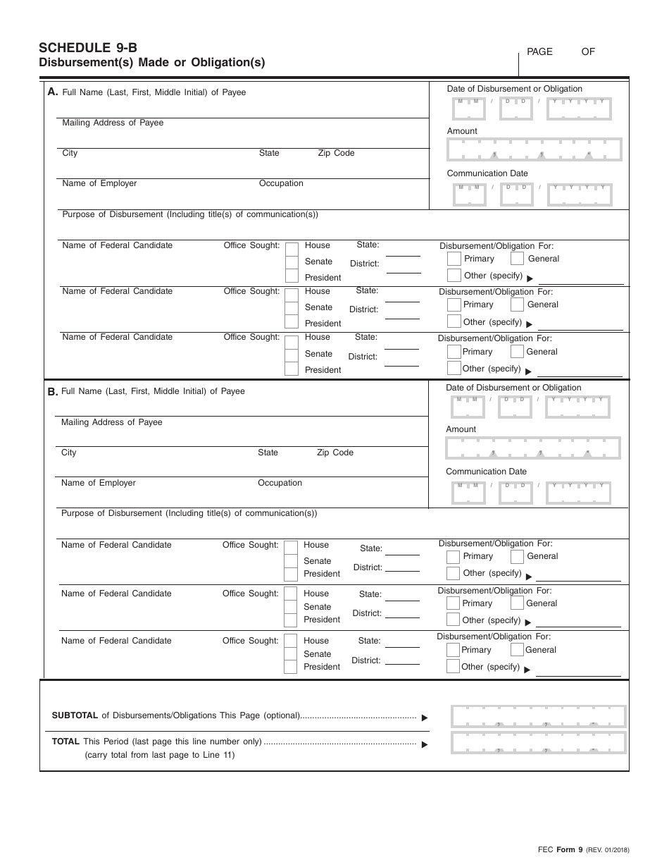 FEC Form 9 24 Hour Notice of Disbursements / Obligations for Electioneering Communications, Page 4