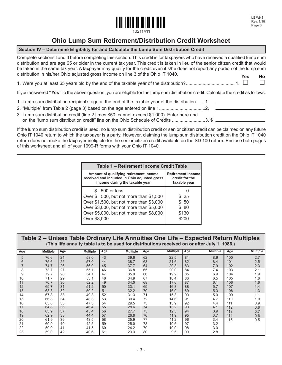 Form LS WKS Fill Out Sign Online and Download Printable PDF Ohio 