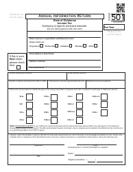 Document preview: OTC Form 501 Annual Information Return - Oklahoma
