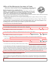 Document preview: Minnesota Limited Liability Partnership Statement of Qualification - Minnesota