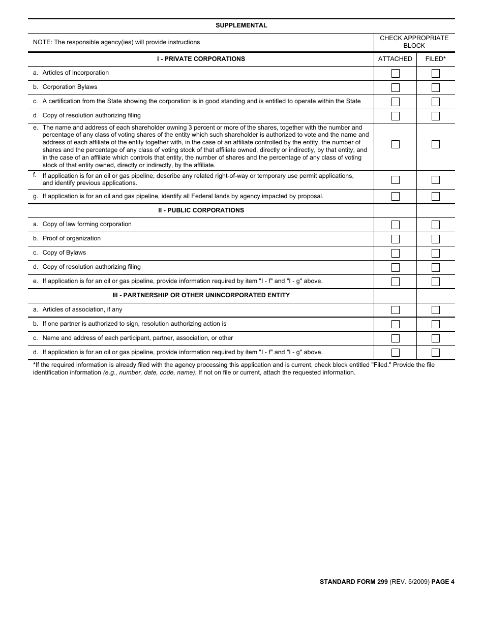 Form SF-299 - Fill Out, Sign Online and Download Fillable PDF ...