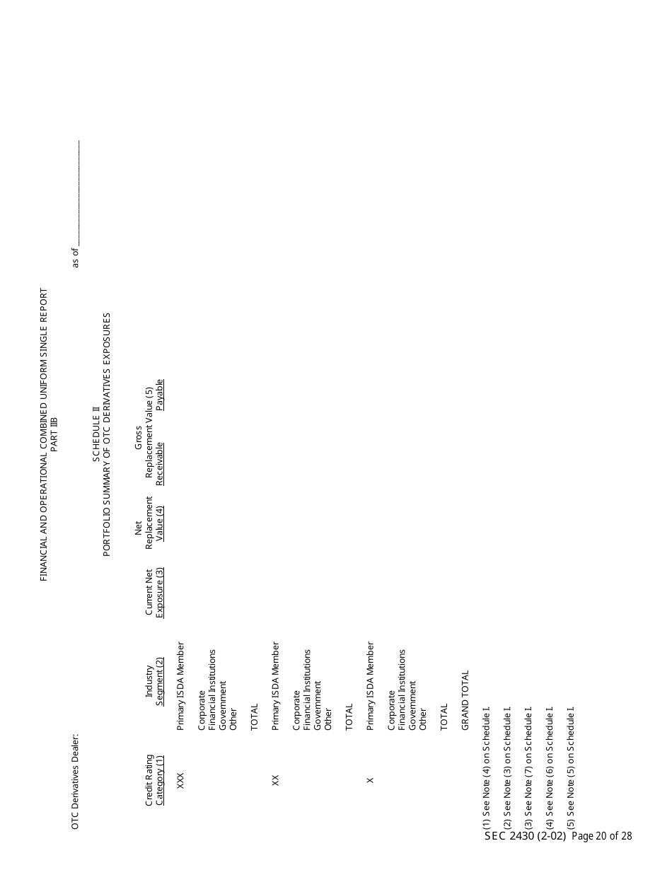 SEC Form 2430 (X-17A-5) Part IIB Focus Report, OTC Derivatives Dealer, Page 20