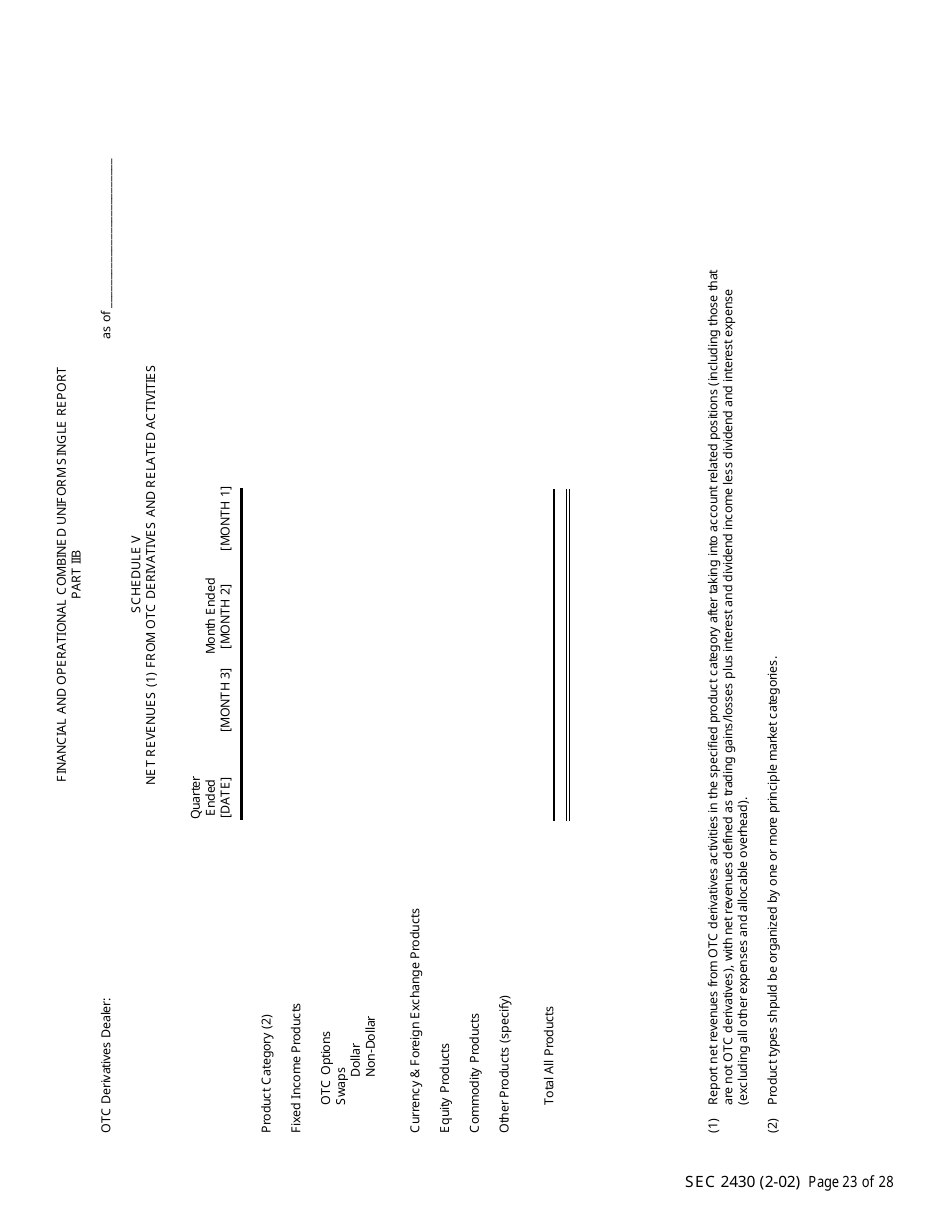 SEC Form 2430 (X-17A-5) Part IIB Focus Report, OTC Derivatives Dealer, Page 23