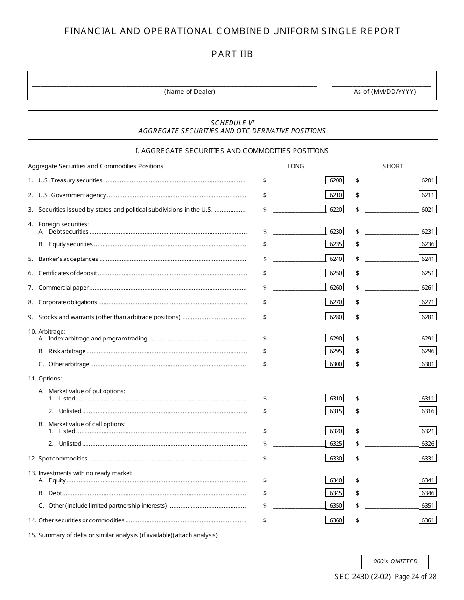 SEC Form 2430 (X-17A-5) Part IIB Focus Report, OTC Derivatives Dealer, Page 24