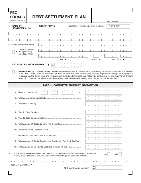 FEC Form 8  Printable Pdf