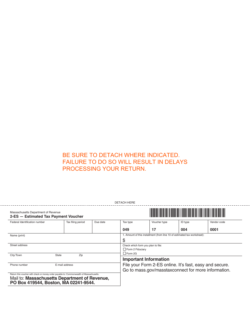 Form 2-ES Massachusetts Estimated Income Tax for Filers of Forms 2 and 2g - Massachusetts, Page 3