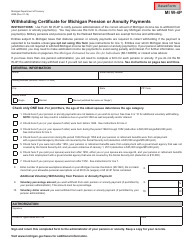 Document preview: Form MIW-4P Withholding Certificate for Michigan Pension or Annuity Payments - Michigan