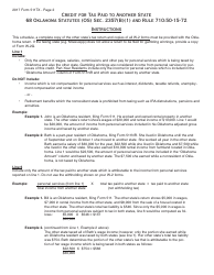OTC Form 511TX Credit for Tax Paid to Another State - Oklahoma, Page 2