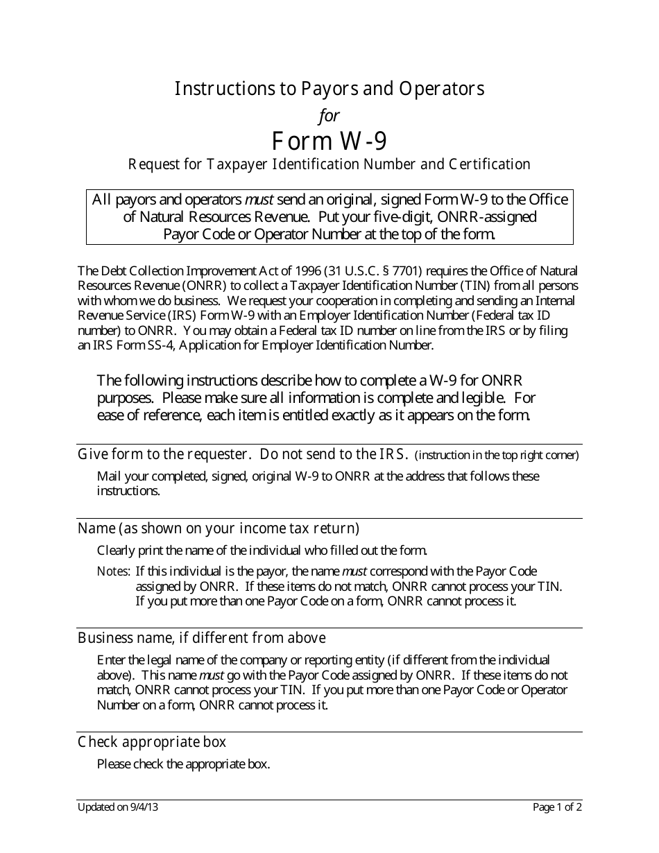 IRS Form W 9 Request Letter