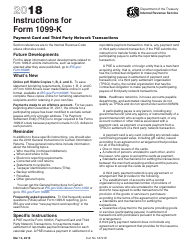 Document preview: Instructions for IRS Form 1099-K Payment Card and Third Party Network Transactions