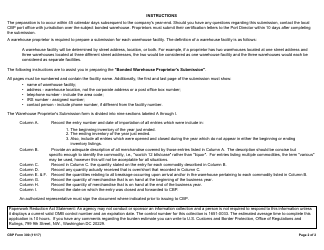 CBP Form 300 Bonded Warehouse Proprietor&#039;s Submission, Page 2