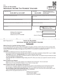 Document preview: OTC Form 511-V Individual Income Tax Payment Voucher - Oklahoma, 2017