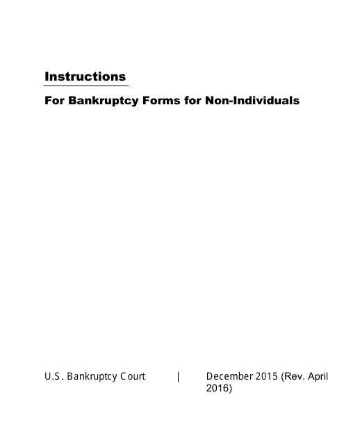 Instructions for Bankruptcy Forms for Non-individuals Download Pdf