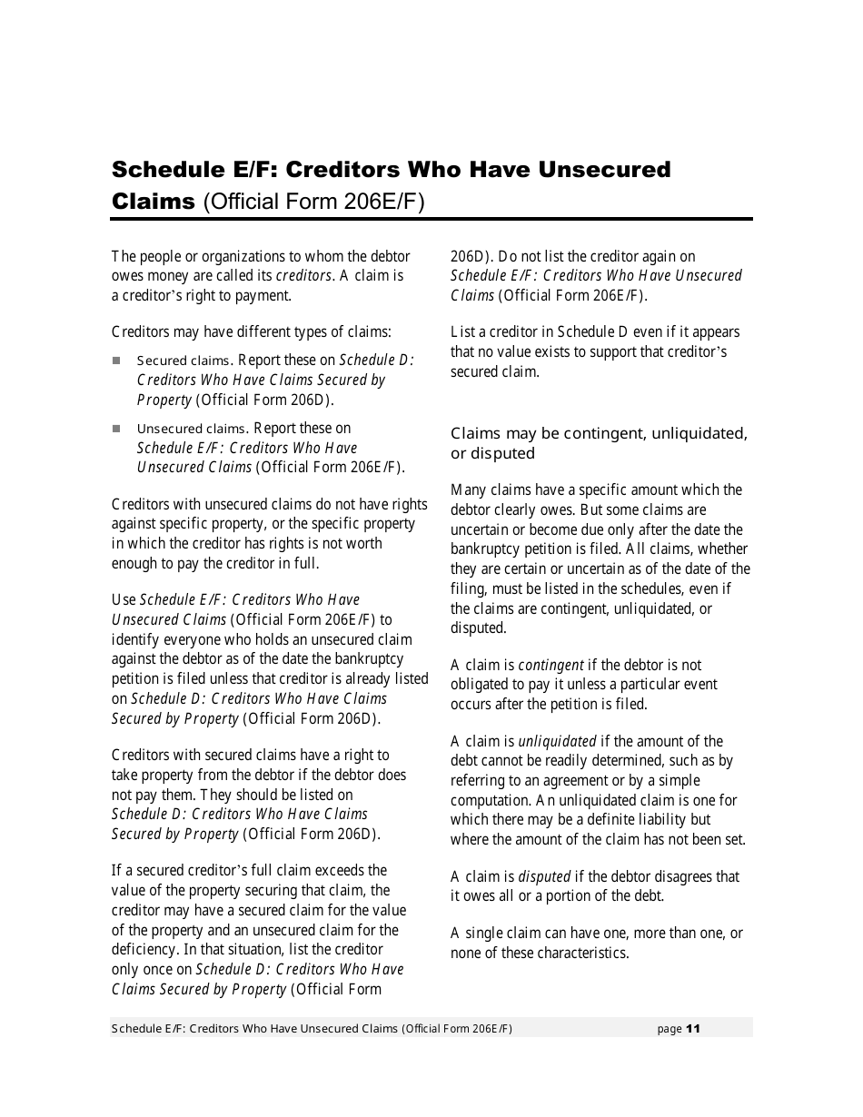 Instructions for Bankruptcy Forms for Non-individuals, Page 12