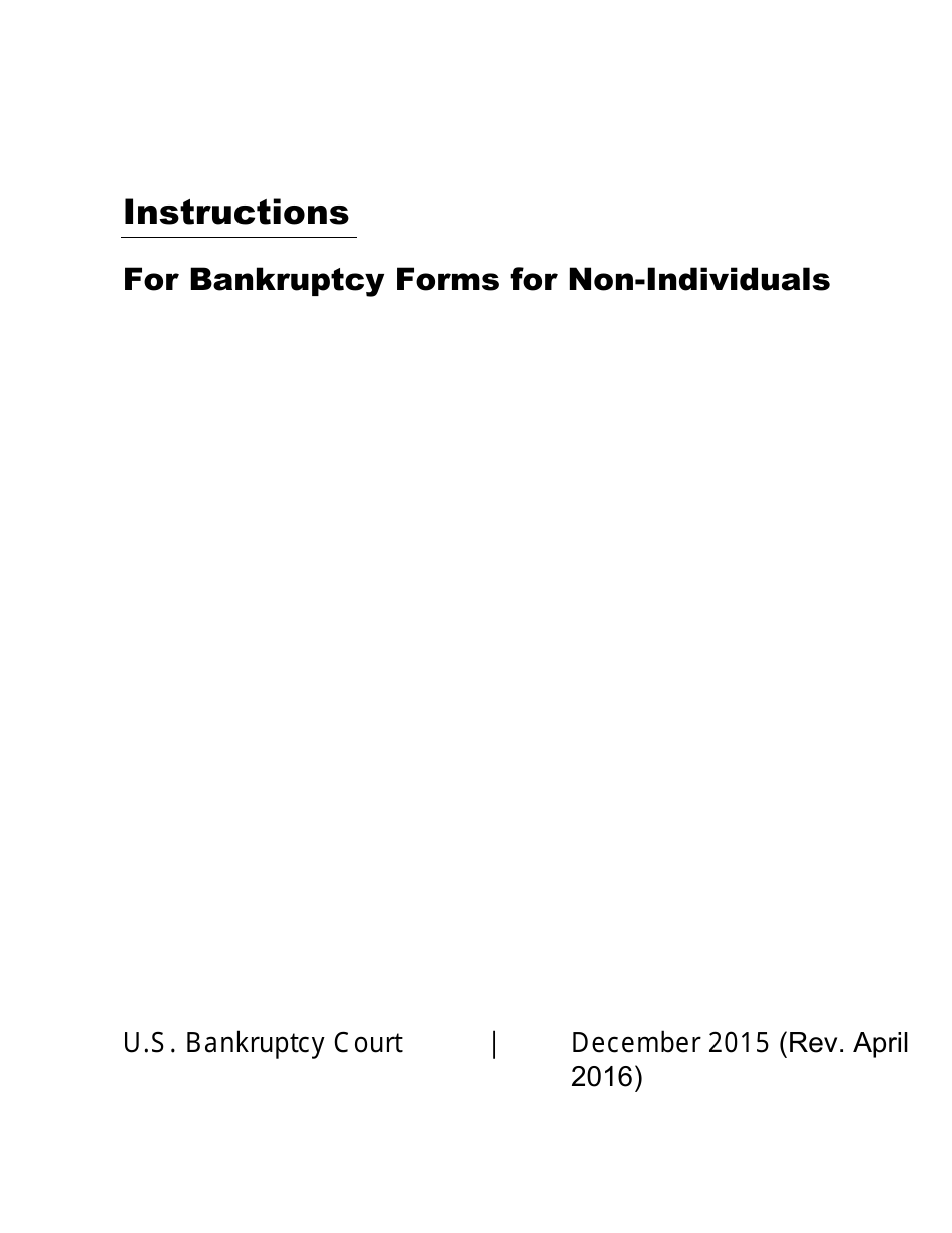 Instructions for Bankruptcy Forms for Non-individuals, Page 1