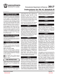 Form PA-41 Schedule B Dividend and Capital Gains Distributions Income - Pennsylvania, Page 3