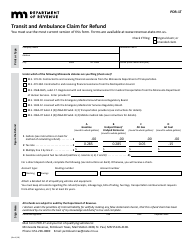 Form PDR-1T Transit and Ambulance Claim for Refund - Minnesota