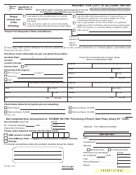 Document preview: Form MV-198C Request for Copy of Accident Report - New York