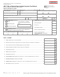 Document preview: Form 5119 City of Detroit Nonresident Income Tax Return - Michigan