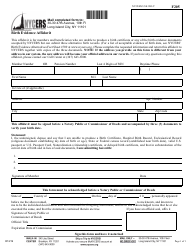 Form F205 Birth Evidence Affidavit - New York City