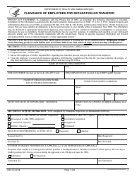 Form HHS-419 Clearance of Employees for Separation or Transfer
