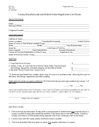 Document preview: Form DTE41 County Manufactured and Mobile Home Registration Certificate - Ohio