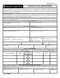 Document preview: VA Form 0730I Change in Child Care Provider