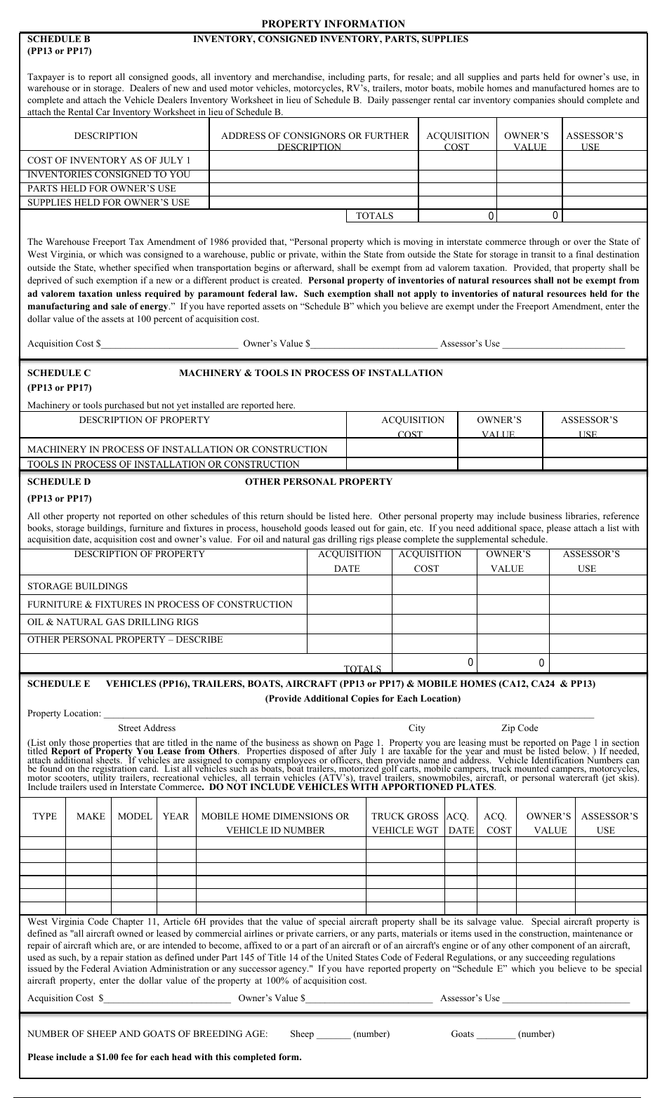 Form STC12:32C Commercial Business Property Return - West Virginia, Page 3