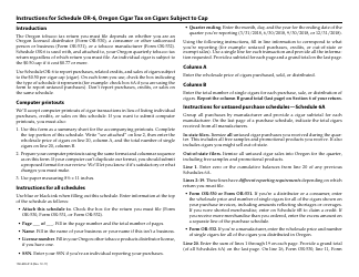 Schedule OR-6 Cigar Tax on Cigars Subject to Cap - Oregon, Page 2