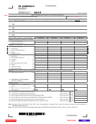 Document preview: Form PA-20S/65E Schedule E Rent and Royalty Income (Loss) - Pennsylvania, 2017