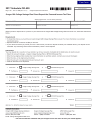 Document preview: Form 150-101-068 Schedule OR-529 Oregon 529 College Savings Plan Direct Deposit for Personal Income Tax Filers - Oregon