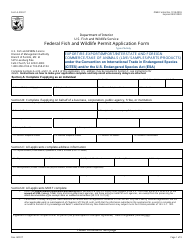 FWS Form 3-200-37 Federal Fish and Wildlife Permit Application Form