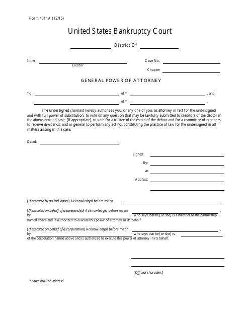 Form 4011A  Printable Pdf