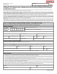 Document preview: Form 5278 Eligible Manufacturing Personal Property Tax Exemption Claim, Personal Property Statement, and Report of Fair Market Value of Qualified New and Previously Existing Personal Property (Combined Document) - Michigan