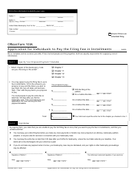 Document preview: Official Form 103A Application for Individuals to Pay the Filing Fee in Installments