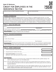 OTC Form 564 Credit for Employees in the Aerospace Sector - Oklahoma