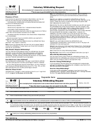 IRS Form W-4V &quot;Voluntary Withholding Request&quot;