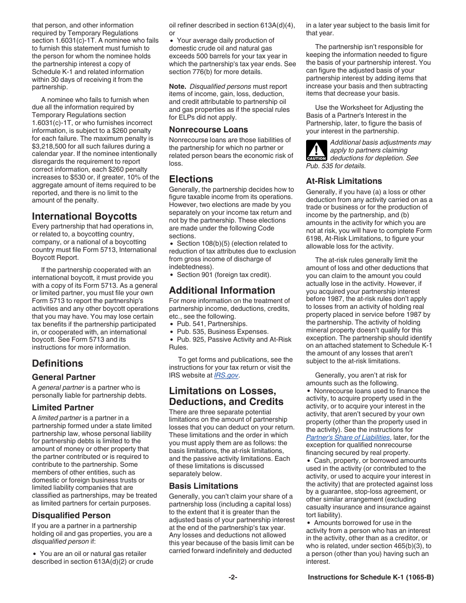 Instructions for IRS Form 1065-B Schedule K-1 Partners Share of Income (Loss) From an Electing Large Partnership (For Partners Use Only), Page 2