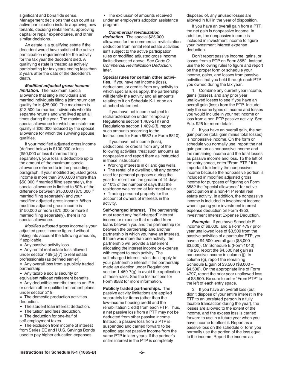 Instructions for IRS Form 1065-B Schedule K-1 Partners Share of Income (Loss) From an Electing Large Partnership (For Partners Use Only), Page 5