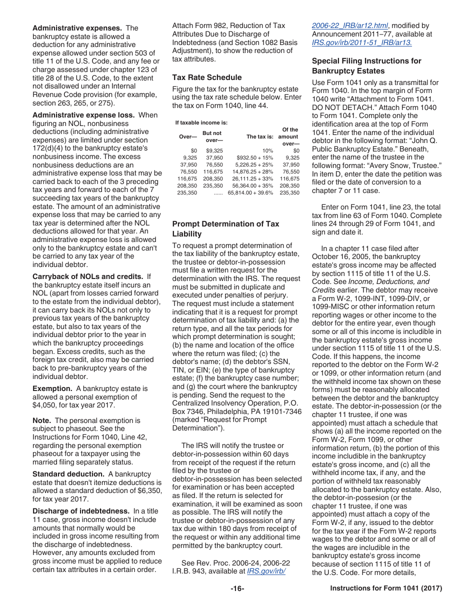 Instructions for IRS Form 1041 Schedule A, B, G, J, K-1 U.S. Income Tax Return for Estates and Trusts, Page 16