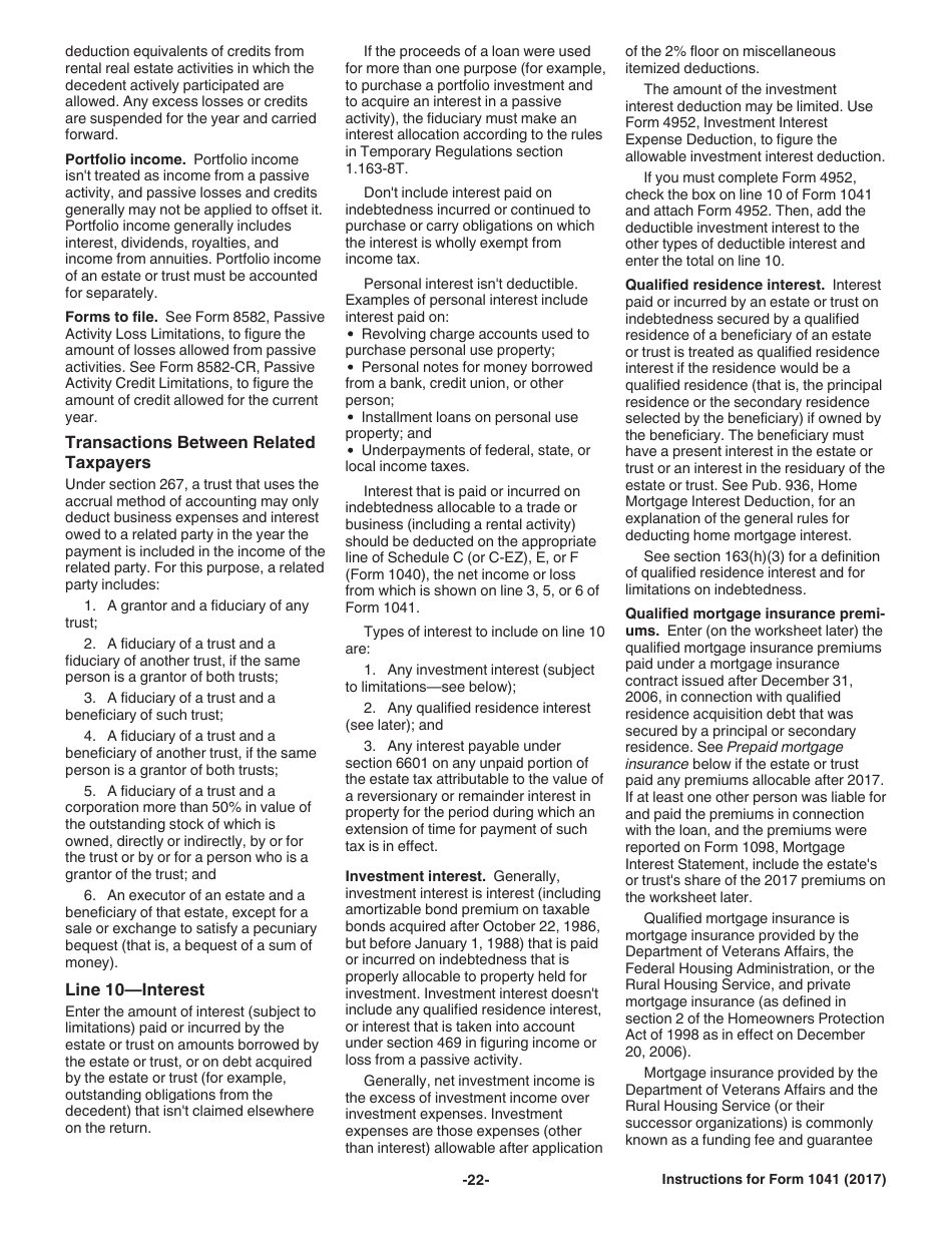 Instructions for IRS Form 1041 Schedule A, B, G, J, K-1 U.S. Income Tax Return for Estates and Trusts, Page 22