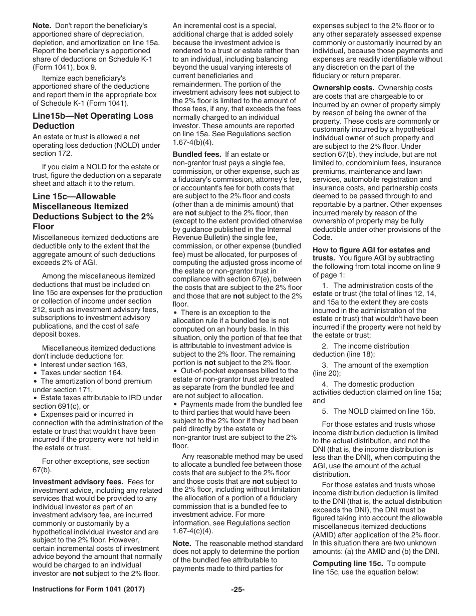 Instructions for IRS Form 1041 Schedule A, B, G, J, K-1 U.S. Income Tax Return for Estates and Trusts, Page 25