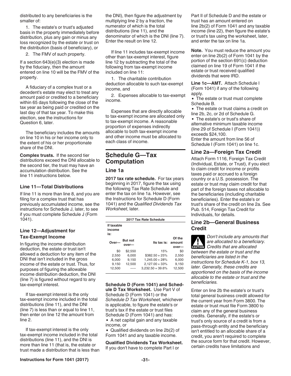 Instructions for IRS Form 1041 Schedule A, B, G, J, K-1 U.S. Income Tax Return for Estates and Trusts, Page 31