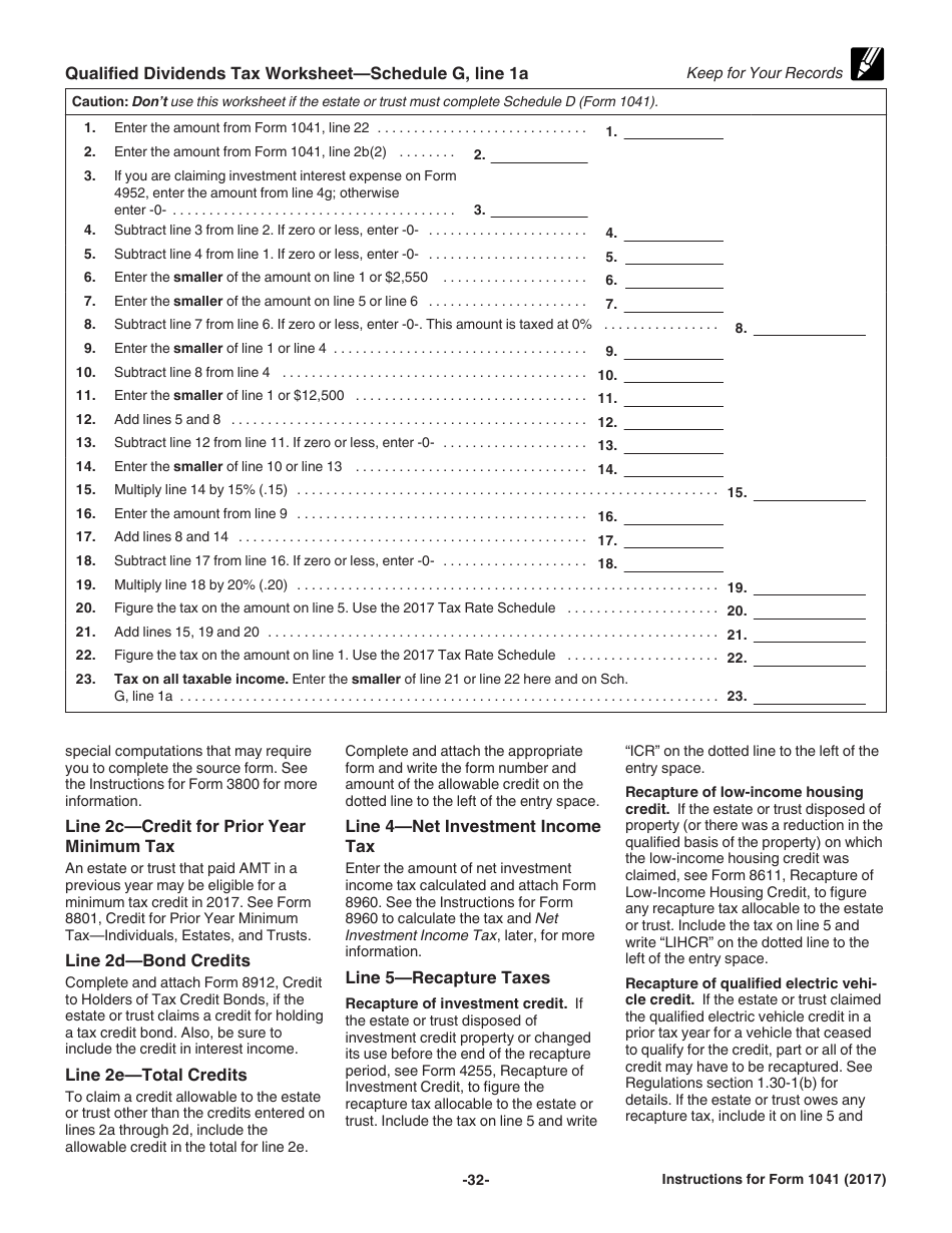 Instructions for IRS Form 1041 Schedule A, B, G, J, K-1 U.S. Income Tax Return for Estates and Trusts, Page 32