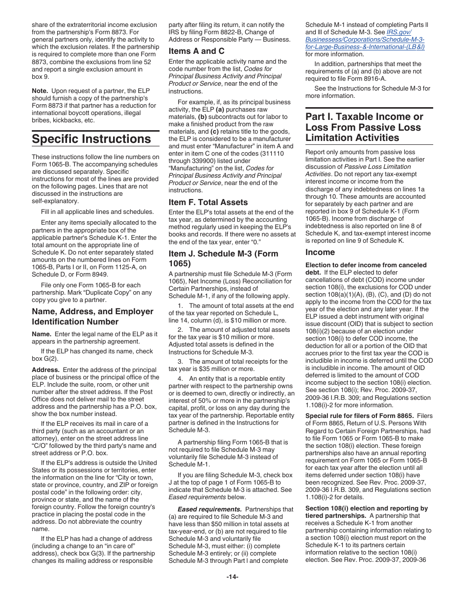 Instructions for IRS Form 1065-B U.S. Return of Income for Electing Large Partnerships, Page 14