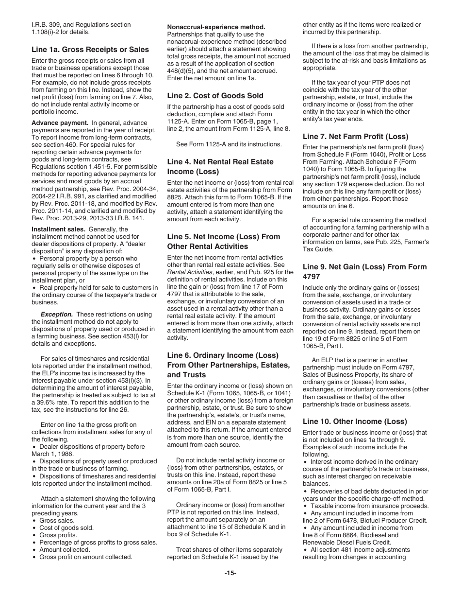 Instructions for IRS Form 1065-B U.S. Return of Income for Electing Large Partnerships, Page 15