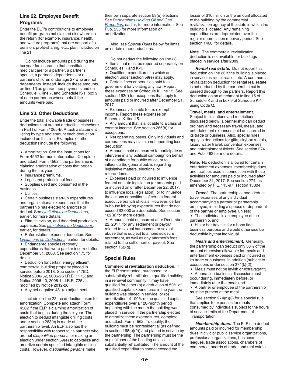 Instructions for IRS Form 1065-B U.S. Return of Income for Electing Large Partnerships, Page 19
